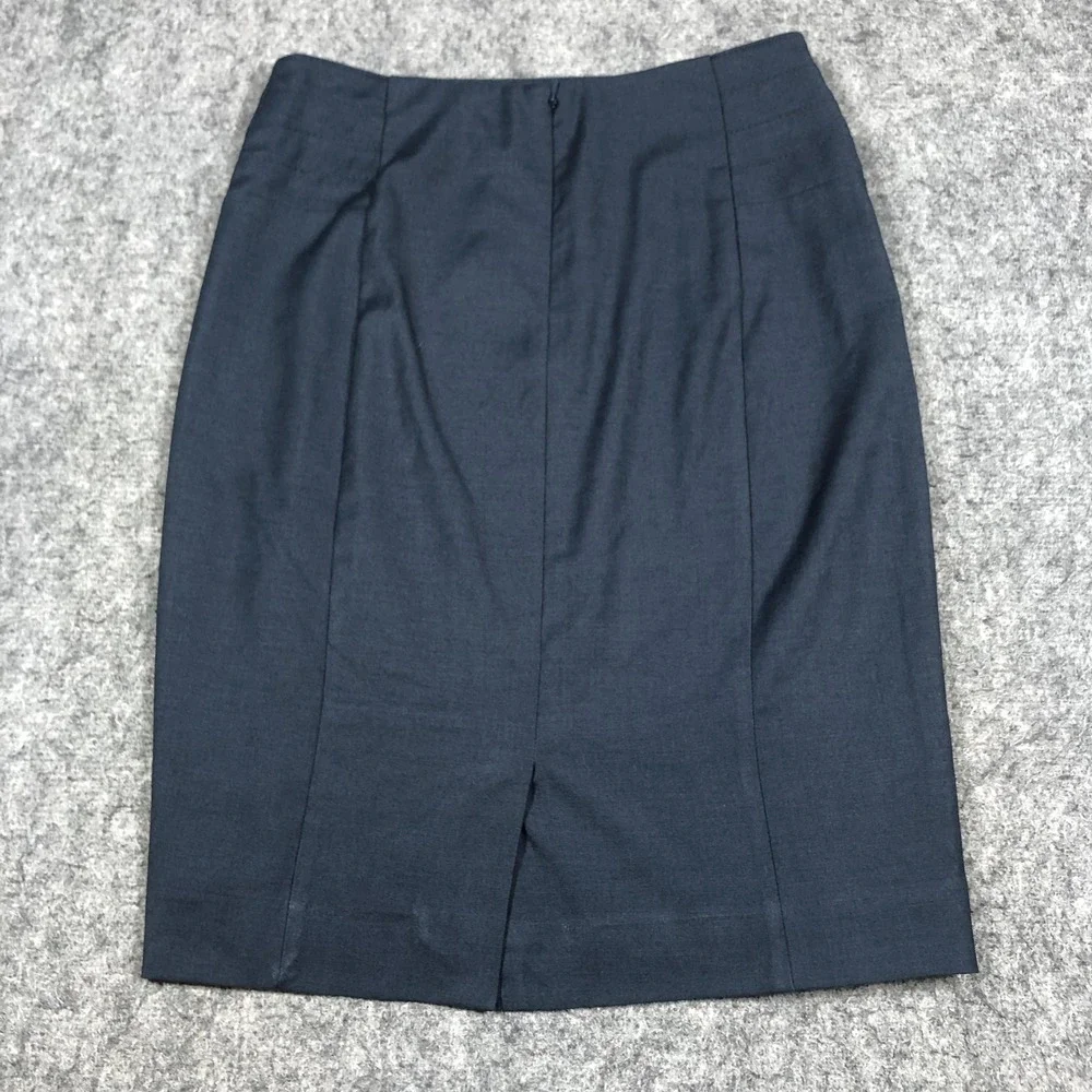 The Limited Skirt Womens 0 Blue Twill Pencil Knee Length Lined Stretch Career